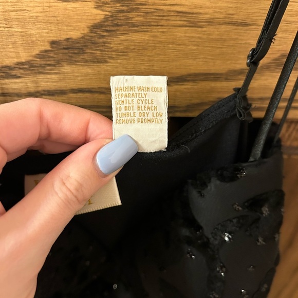 Victoria’s Secret Vintage Gold Label Black Velvet Sparkly Lingerie Black Dress - Picture 7 of 7